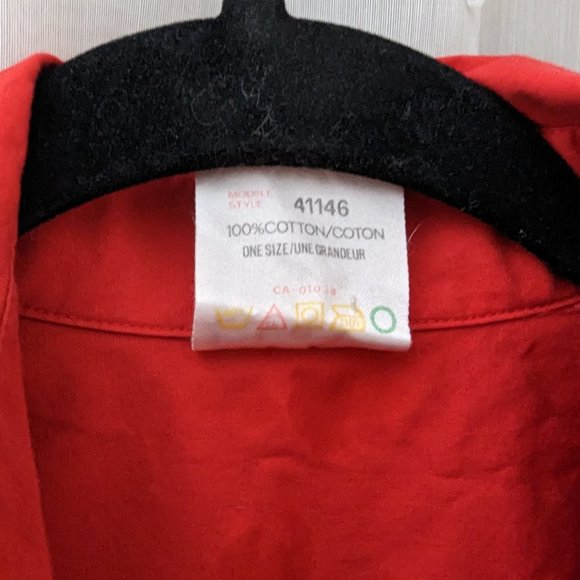Sweet Baby Jane oversized red cotton blouse with snap on buttons, One Size - Picture 3 of 6